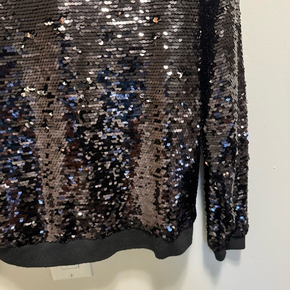 Minkpink Black Sequin Bomber Jacket Size Medium - Picture 8 of 13
